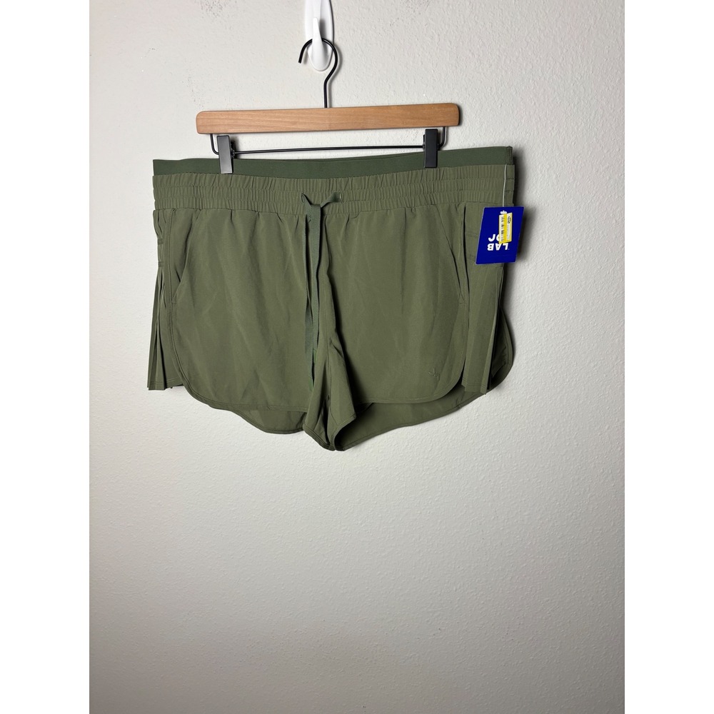 ☀️JoyLab Women XXL Olivine Green Pleated Side Athletic Shorts NWT 309 01 1891
